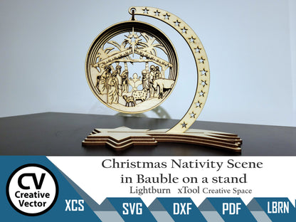 Christmas Nativity Scene in Bauble 6 layers