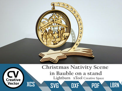 Christmas Nativity Scene in Bauble 6 layers