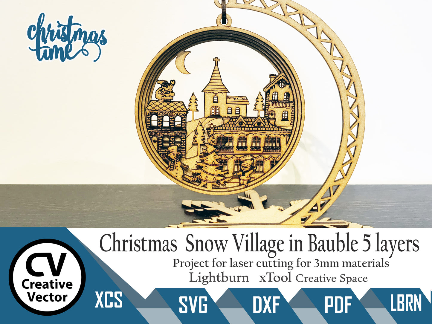 Christmas Snow Village in Bauble 5 layers