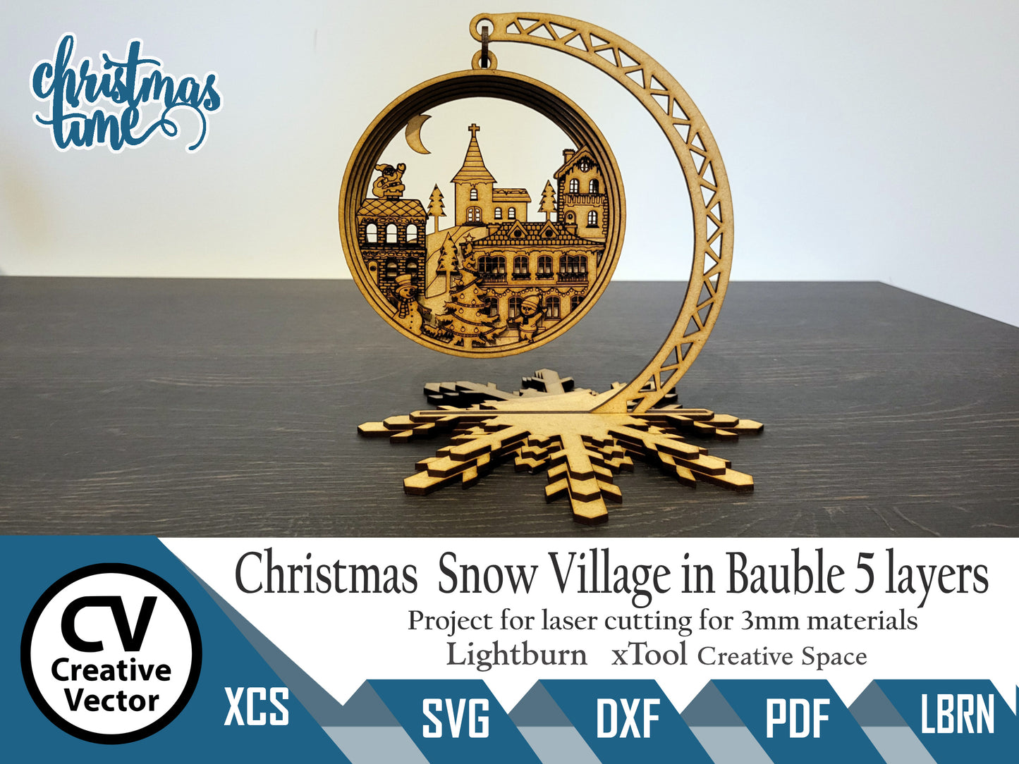 Christmas Snow Village in Bauble 5 layers