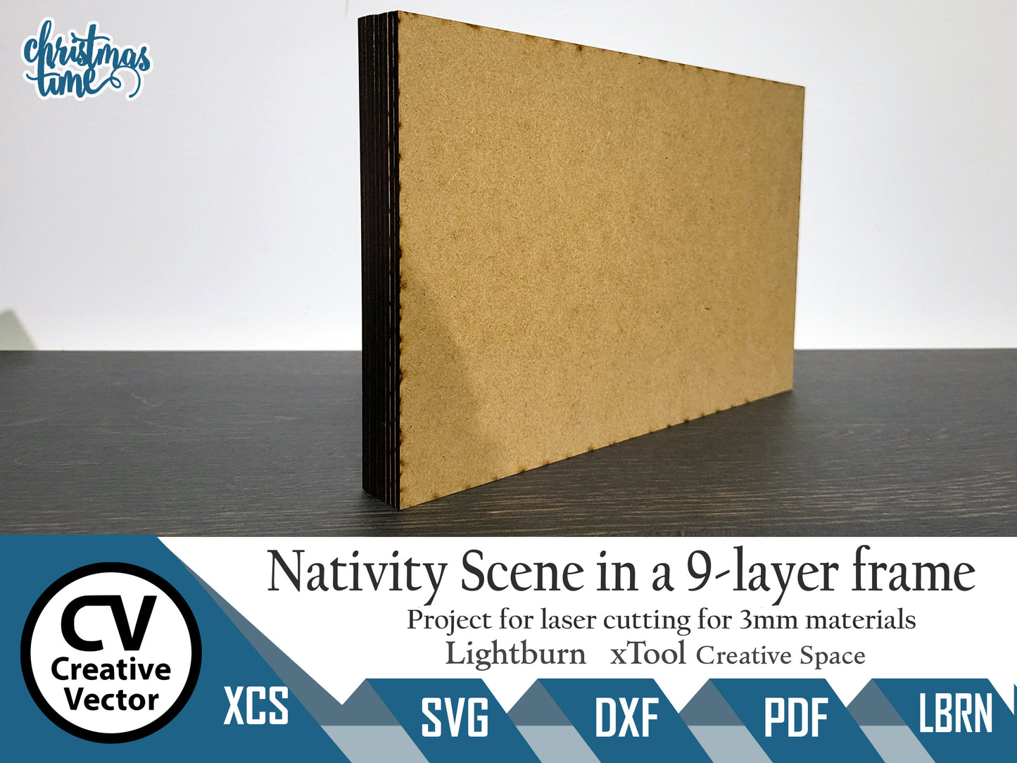 Nativity Scene in a 9-layer frame