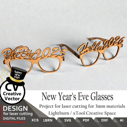 Projects for laser cutting New Year's Eve Glasses
