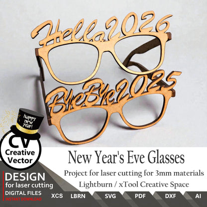 Projects for laser cutting New Year's Eve Glasses