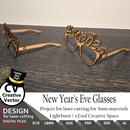 Projects for laser cutting New Year's Eve Glasses
