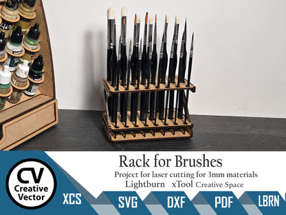 Rack for 22 Brushes for laser cutting