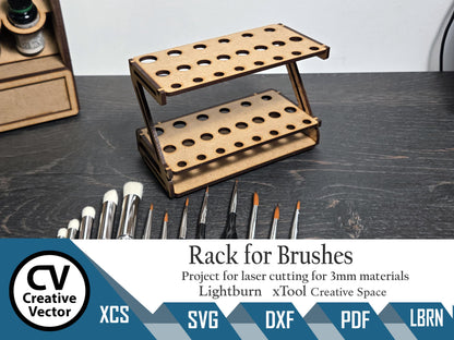 Rack for 22 Brushes for laser cutting