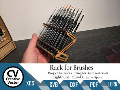 Rack for 22 Brushes for laser cutting