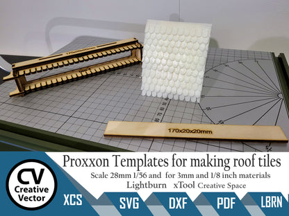 6 xTemplates for making roof tiles scale of 28mm for Proxxon THERMOCUT 230 styrofoam cutting hot wire