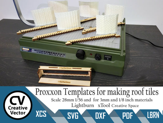 6 xTemplates for making roof tiles scale of 28mm for Proxxon THERMOCUT 230 styrofoam cutting hot wire