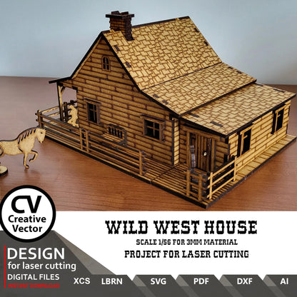 Wild West House in scale 28mm for Wargamers