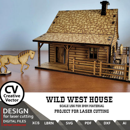 Wild West House in scale 28mm for Wargamers