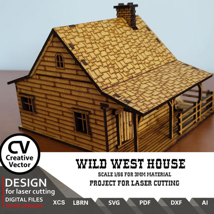 Wild West House in scale 28mm for Wargamers