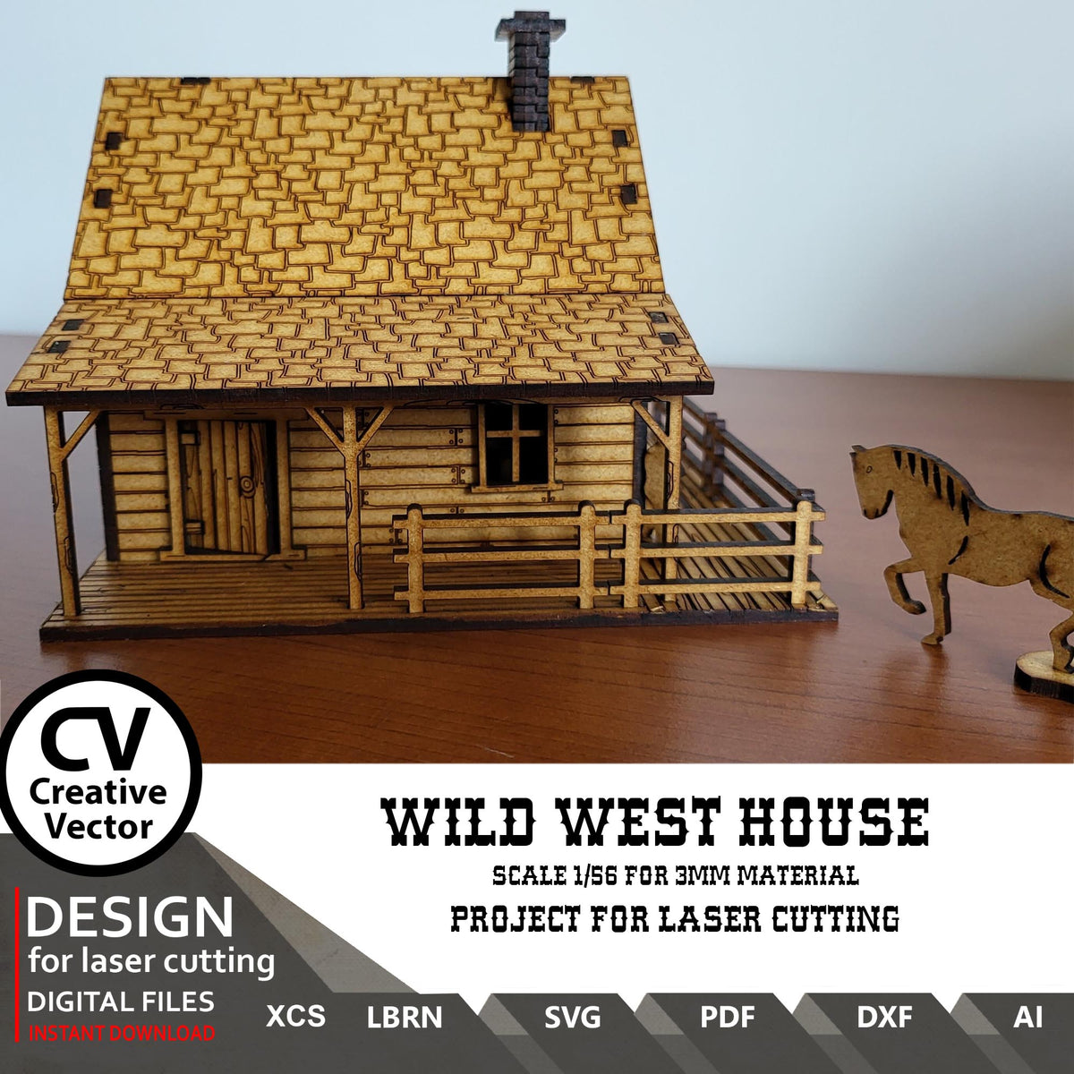 Wild West House in scale 28mm for Wargamers