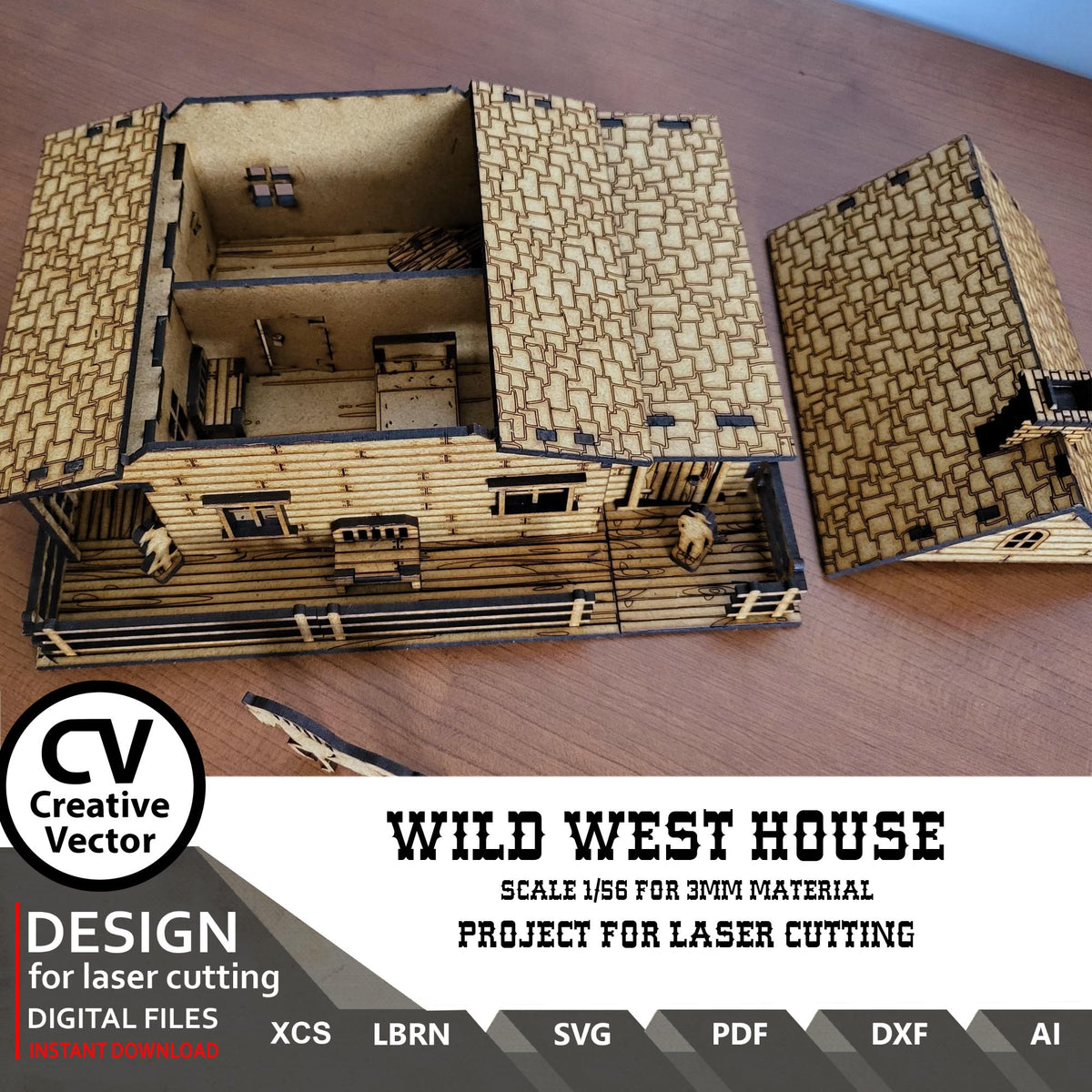 Wild West House in scale 28mm for Wargamers
