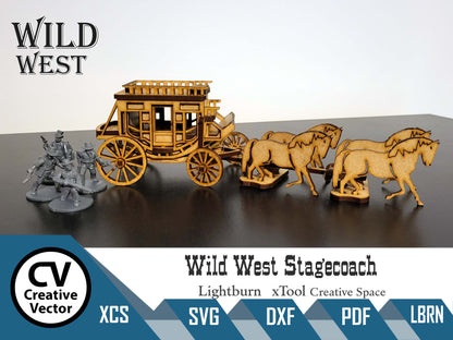 Wild West Stagecoach  SVG | XCS | dxf | in scale 28mm for Wargamers