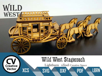 Wild West Stagecoach  SVG | XCS | dxf | in scale 28mm for Wargamers