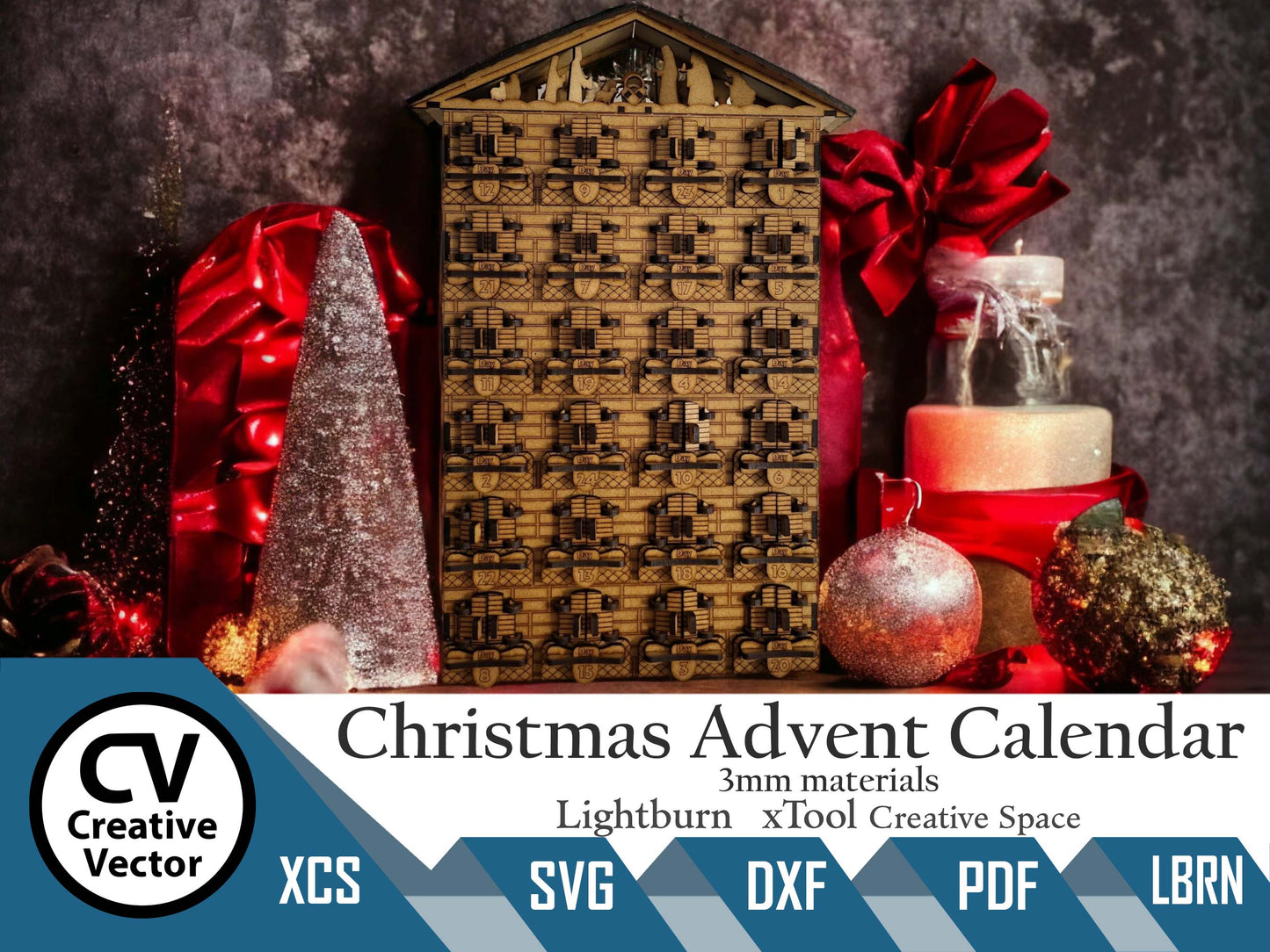 Christmas Advent Calendar with a Nativity Scene