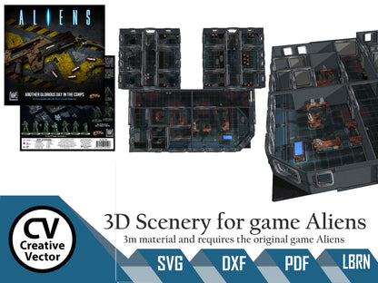 3D Scenery for boardgame Aliens Another Glorious Day In The Corps in scale 28mm