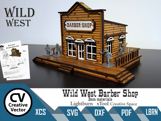 Wild West Barber Shop in scale 28mm for Wargamers