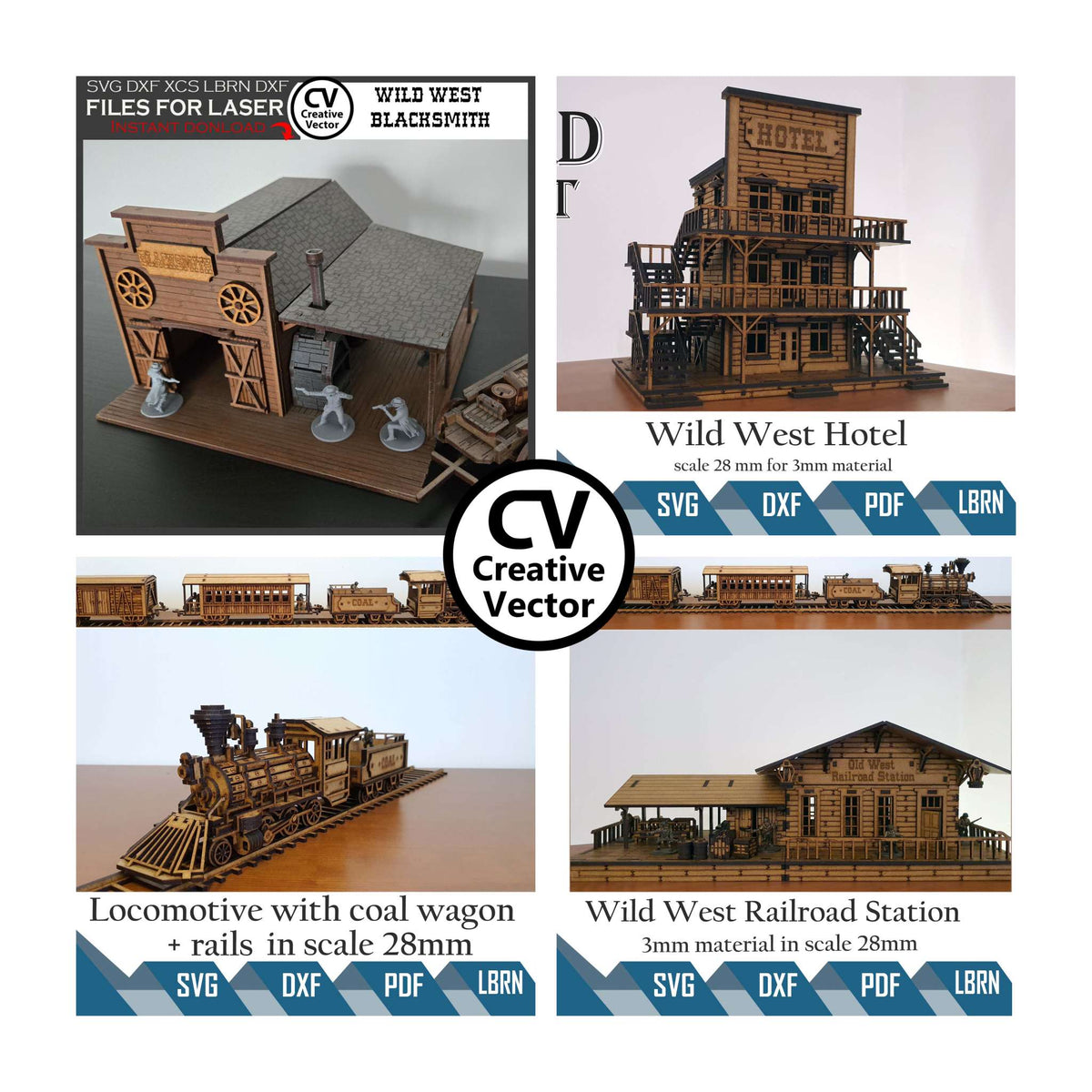 WILD WEST BUNDLE 29 designs with construction instructions