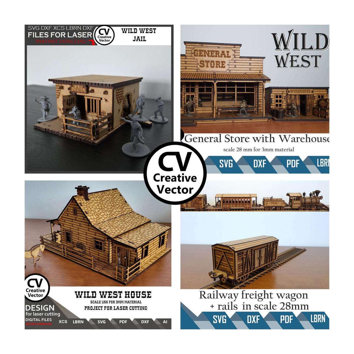 WILD WEST BUNDLE 29 designs with construction instructions