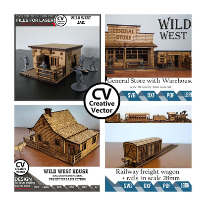 WILD WEST BUNDLE 29 designs with construction instructions