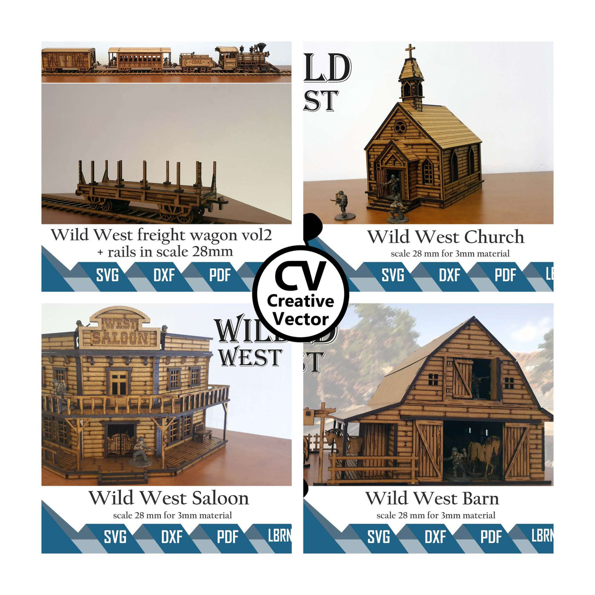 WILD WEST BUNDLE 29 designs with construction instructions