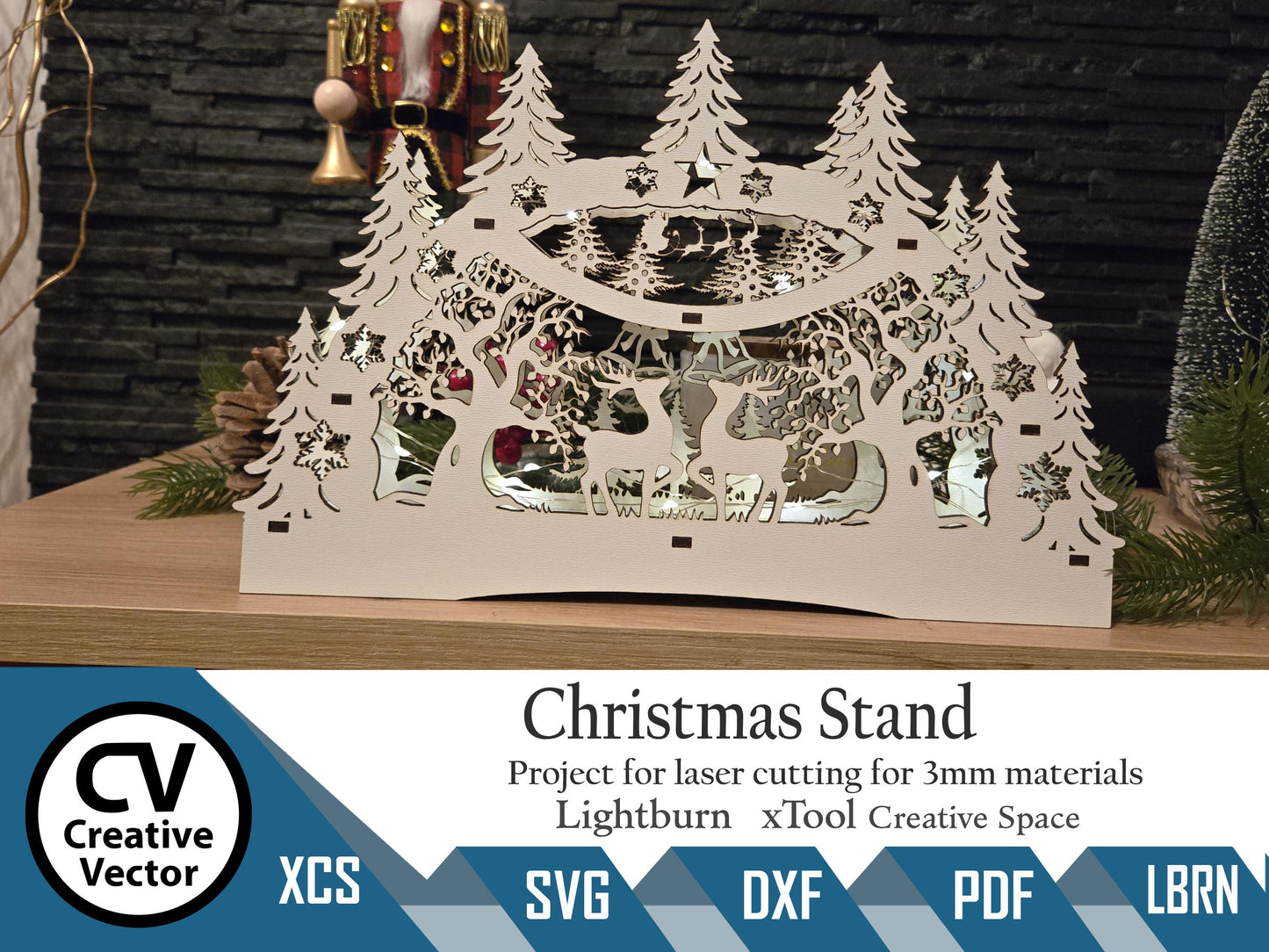 Files for laser Standing Christmas Trees Centerpiece
