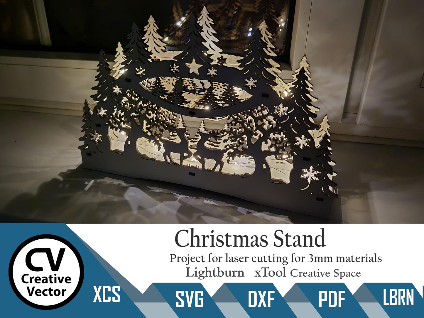 Files for laser Standing Christmas Trees Centerpiece