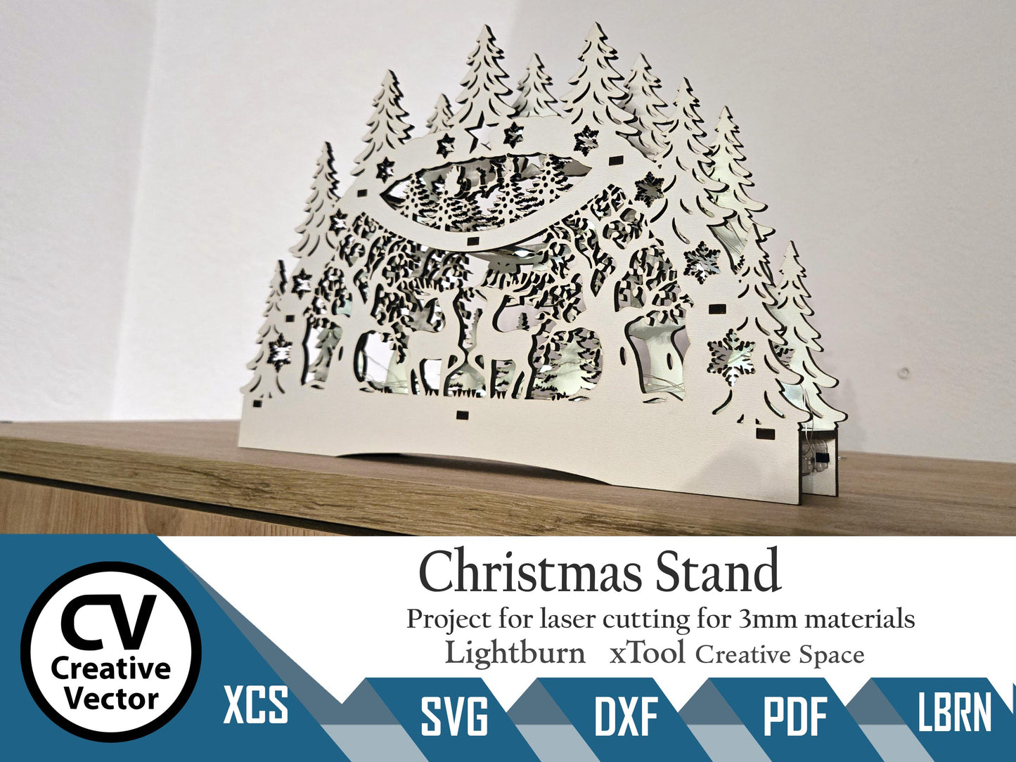 Files for laser Standing Christmas Trees Centerpiece