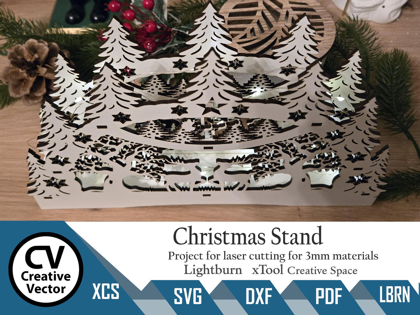 Files for laser Standing Christmas Trees Centerpiece