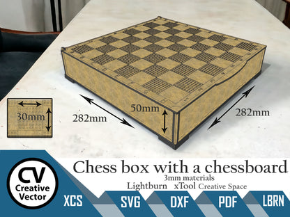 Chess Box 270x270x50mm with chessboard