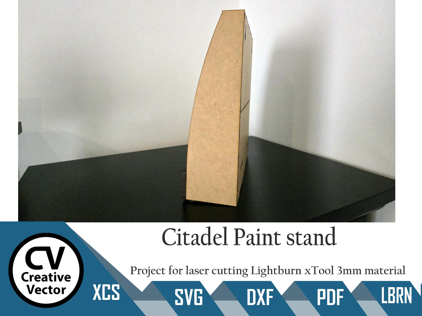 Paint Rack with Drawer for laser cutting for Citadel