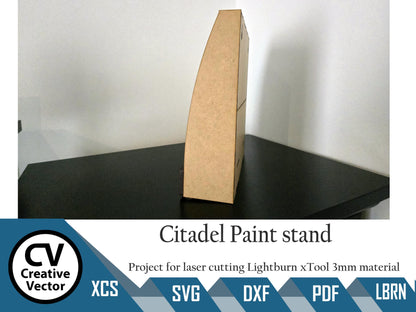 Paint Rack with Drawer for laser cutting for Citadel