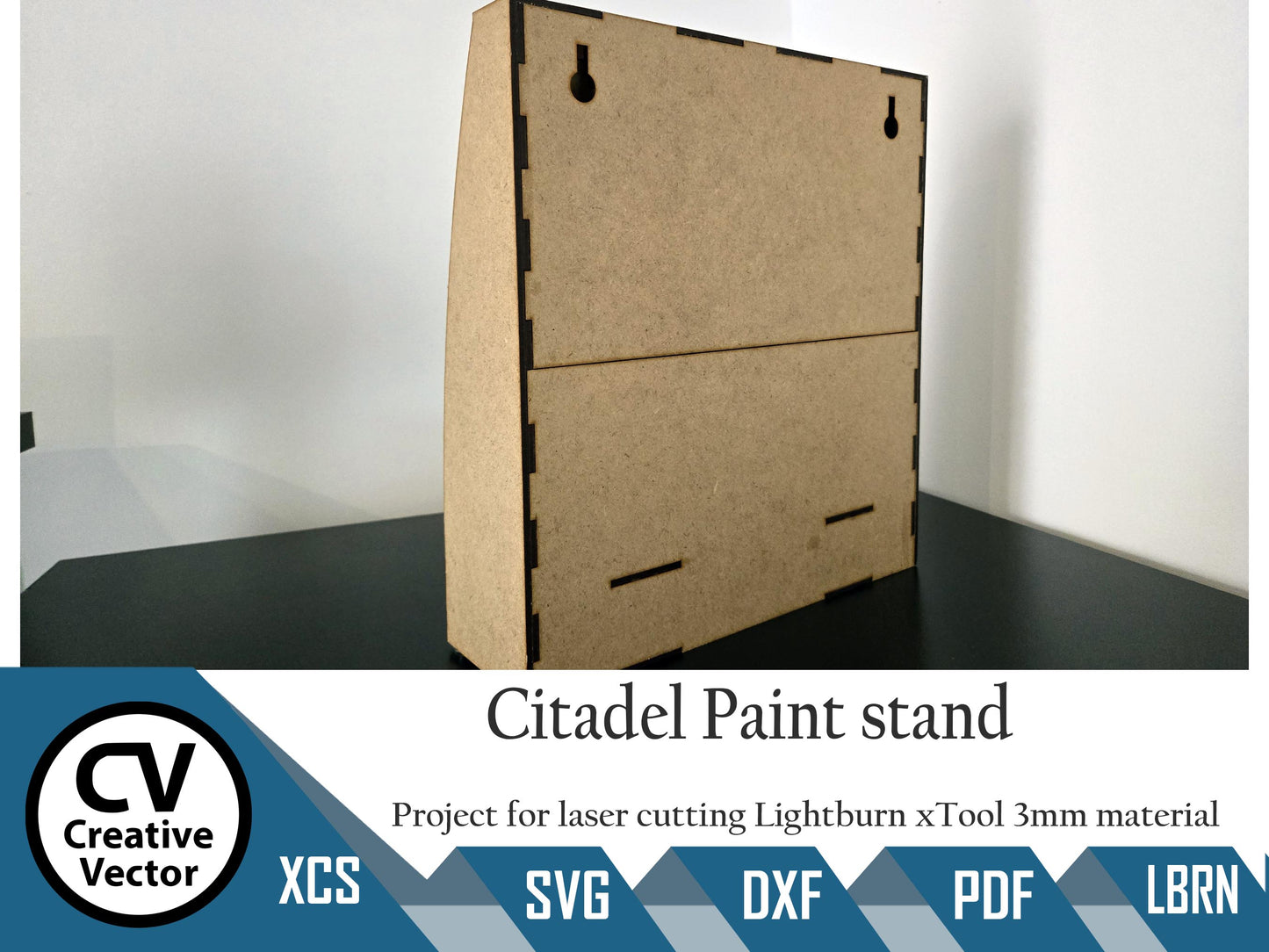 Paint Rack with Drawer for laser cutting for Citadel