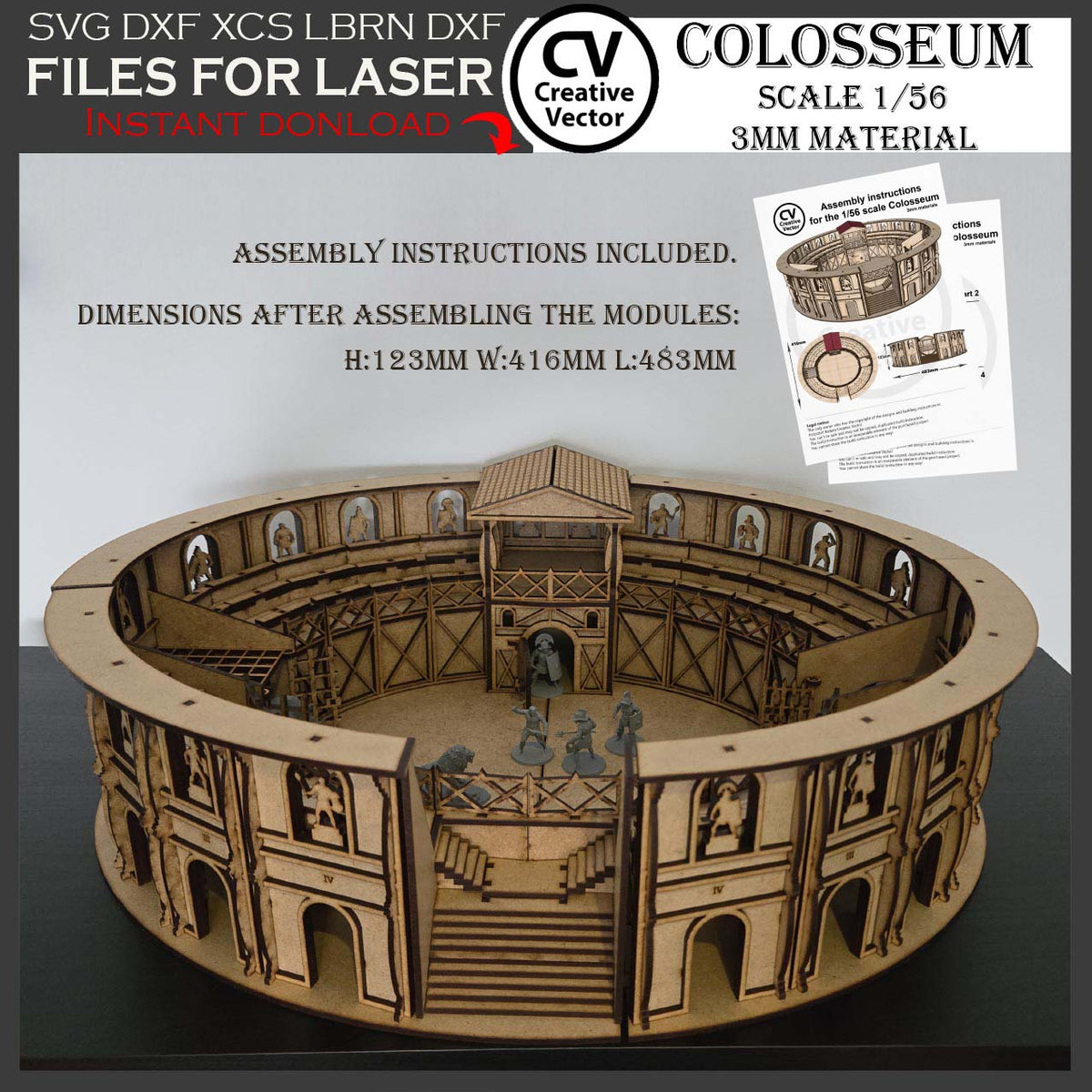 COLOSSEUM in scale 1/56  for 3mm materials