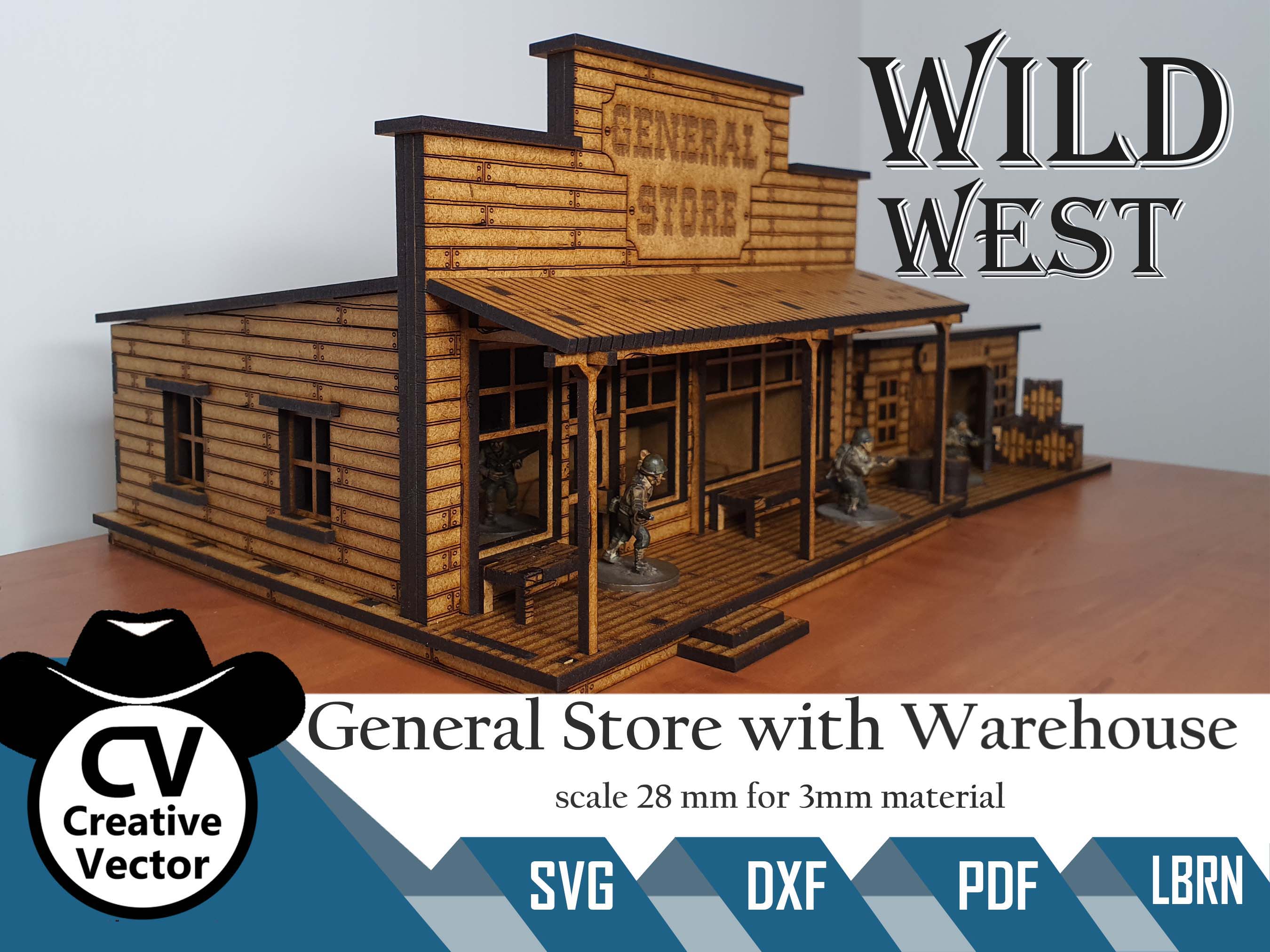 Wild West General Store with Warehouse in scale 28mm for Wargamers ...