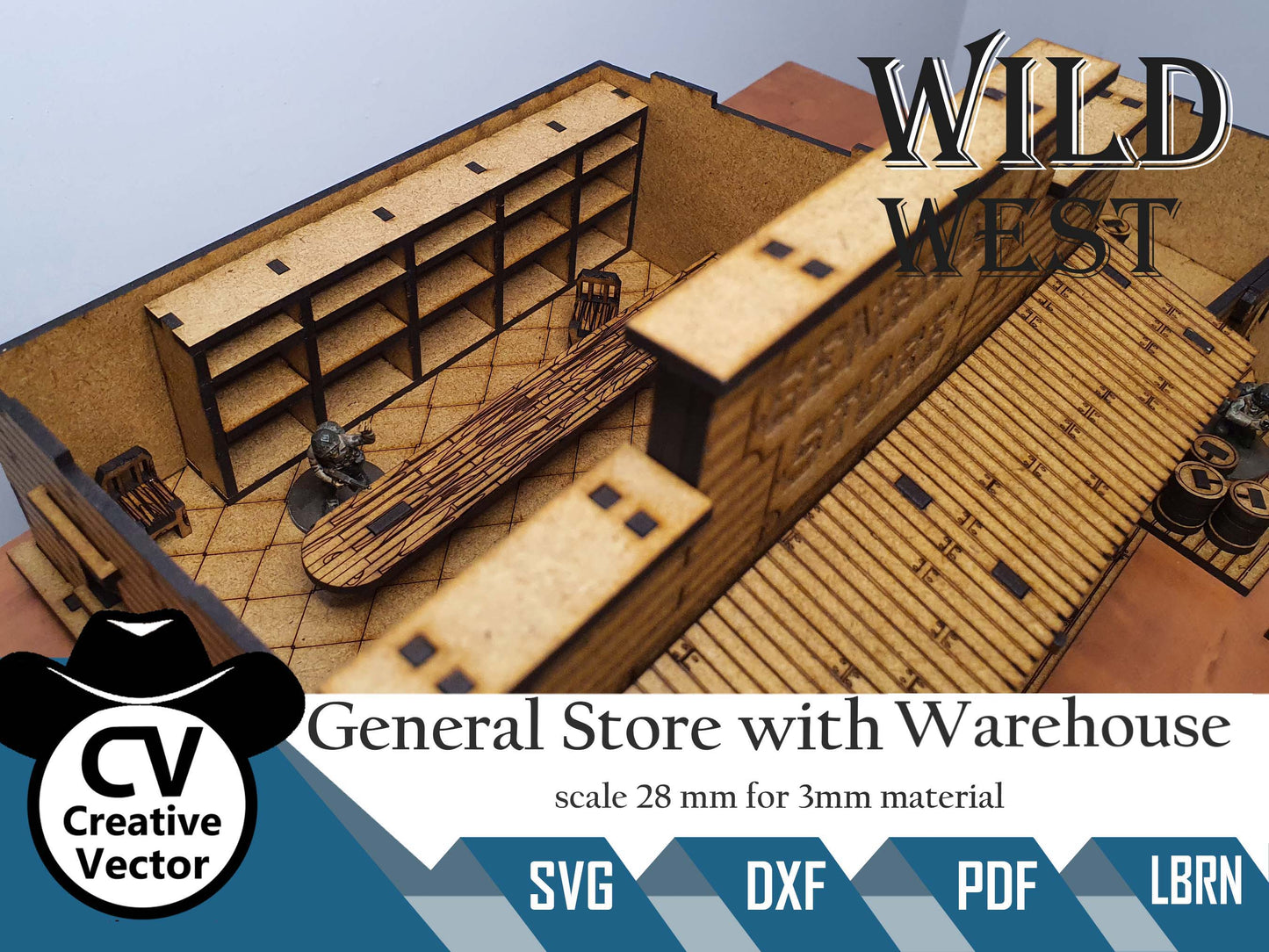 Wild West General Store with Warehouse in scale 28mm for Wargamers