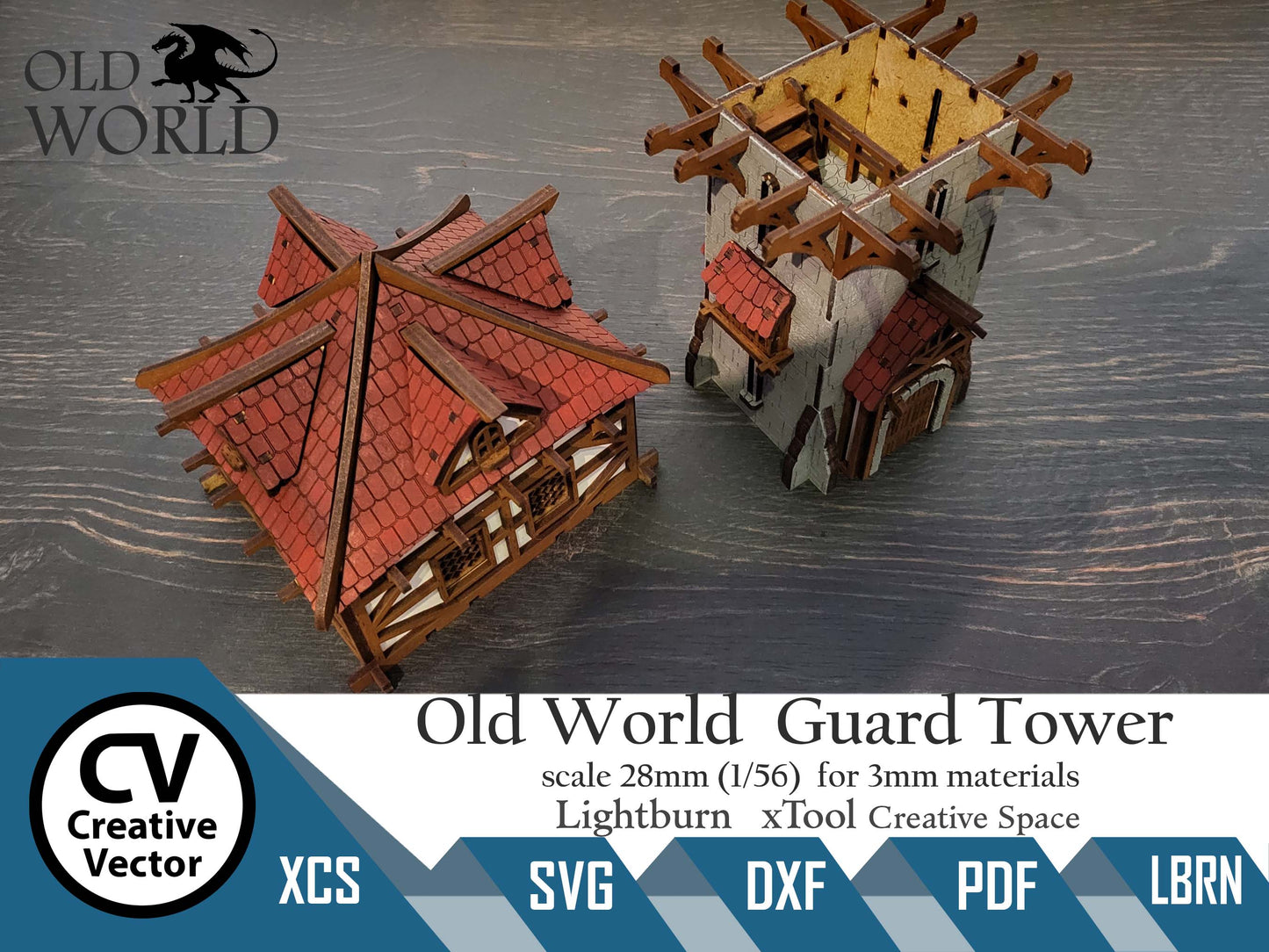 Old World Guard Tower in scale 28 mm