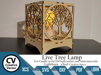 Live Tree Lamp for Candle or bulb holder with E14 thread