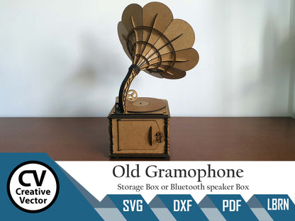 Old Gramophone - Storage Box or Bluetooth speaker Box
