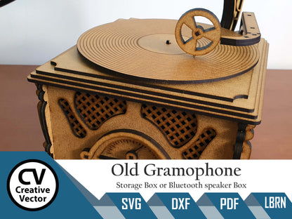 Old Gramophone - Storage Box or Bluetooth speaker Box