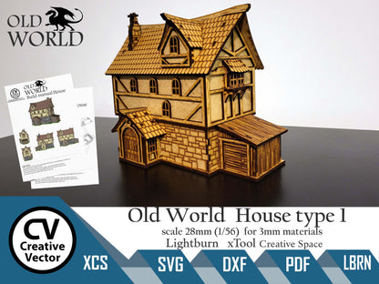 The Old World House type 1 in scale 28 mm
