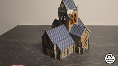 Project for laser cut Church Sainte-Mère-Église for Company of Heroes board game