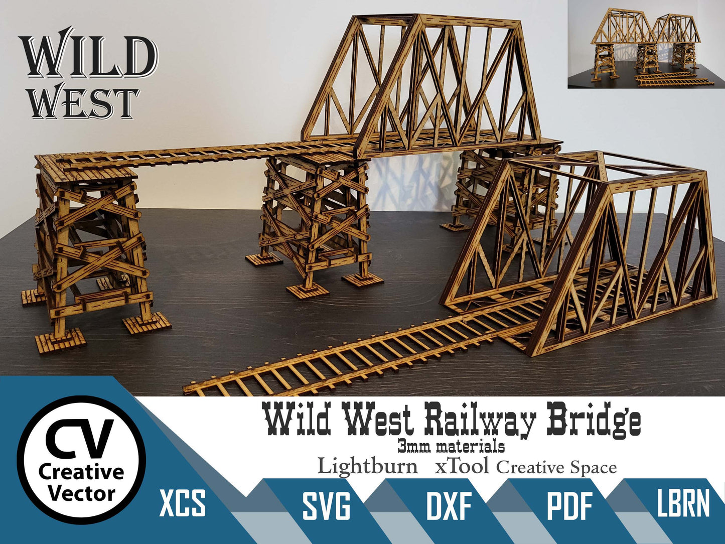 Wild West Railway Bridge  in scale 28mm for Wargamers