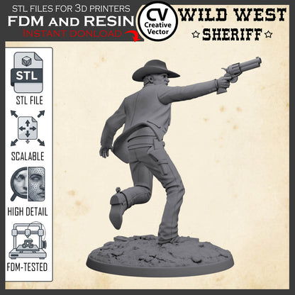 Wild West SHERIFF STL File for 3D Print Miniature