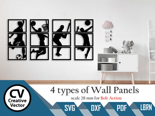 A4x3 sizes 4 types Wall Sports Players panels