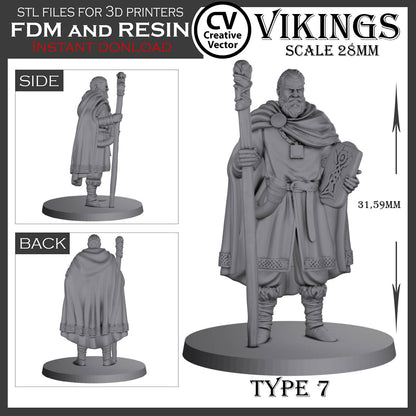 10 STL Files for 3D Printer VIKINGS in 28mm