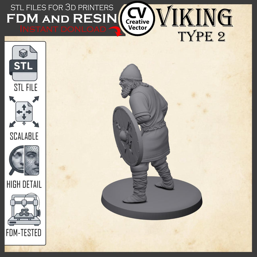 VIKING Type 2 STL File for 3D Print Miniature