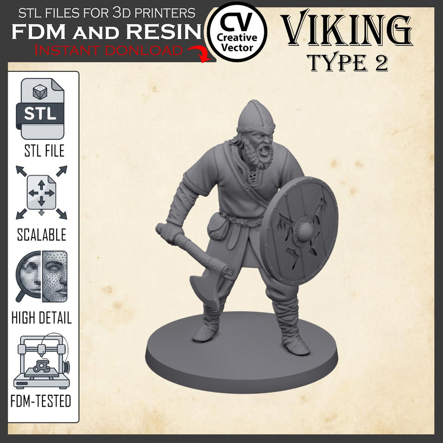 VIKING Type 2 STL File for 3D Print Miniature
